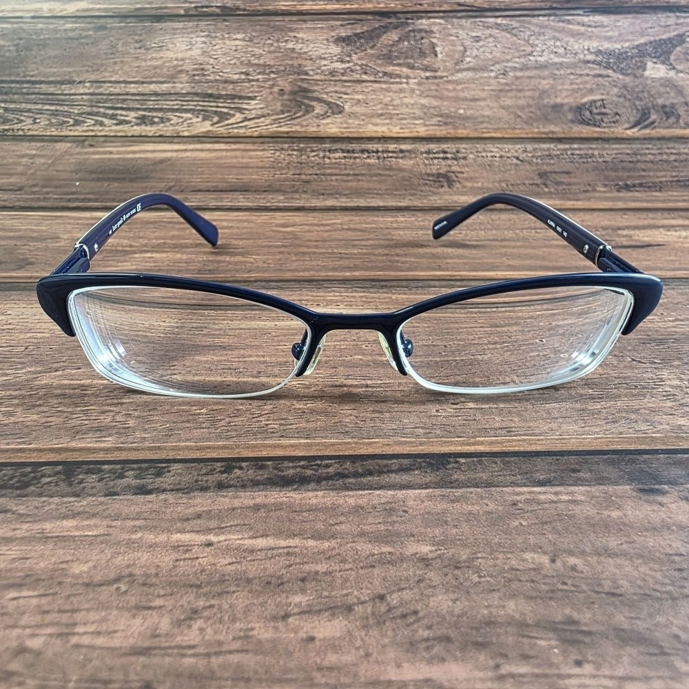 Kate Spade Almira Eyeglasses Womens Blue Half Rim Striped Temples Cat Eye 0X51